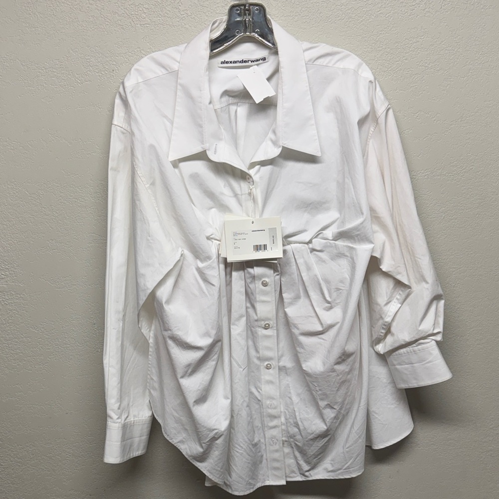 Alexander Wang Oversized Shirt With Tucked In Bust Detail Size 8 NWT